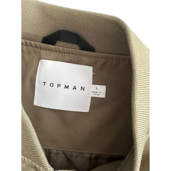 TOPMAN Men's Olive Green Bomber Jacket Size Large - Picture 3 of 6